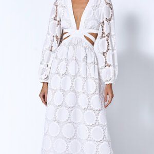 Alexis Stran Lace Midi Dress - Size S